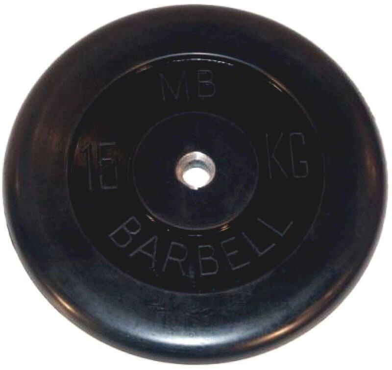 Диск обрезиненный BARBELL MB (металлическая втулка) 15 кг / диаметр 26 мм от компании Интернет-магазин «Sport-Center » - фото 1