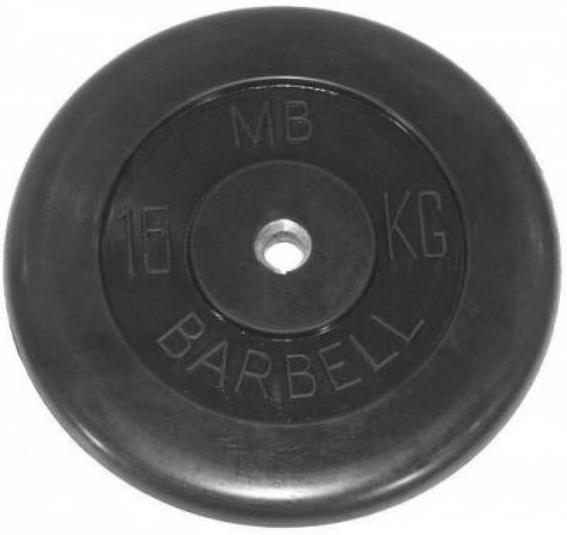 Диск обрезиненный BARBELL MB (металлическая втулка) 15 кг / диаметр 31 мм от компании Интернет-магазин «Sport-Center » - фото 1