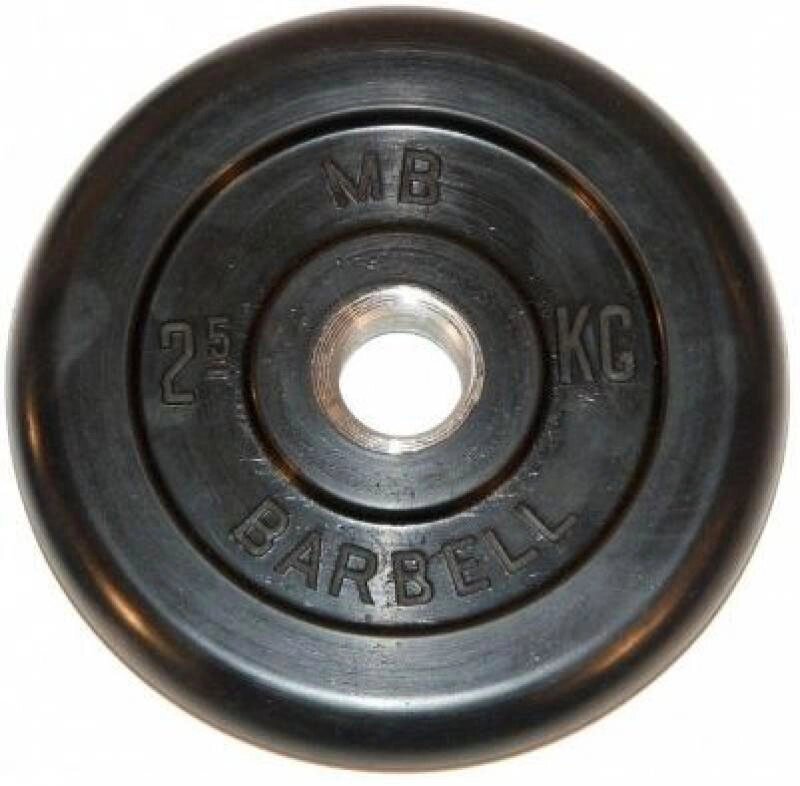 Диск обрезиненный BARBELL MB (металлическая втулка) 2,5 кг / диаметр 26 мм от компании Интернет-магазин «Sport-Center » - фото 1