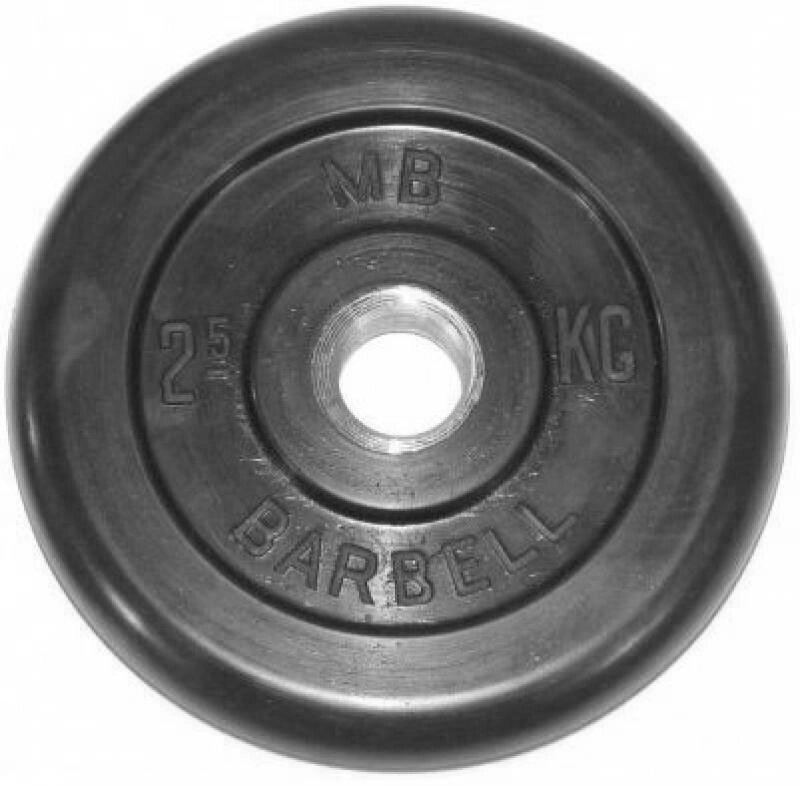 Диск обрезиненный BARBELL MB (металлическая втулка) 2.5 кг / диаметр 51 мм от компании Интернет-магазин «Sport-Center » - фото 1