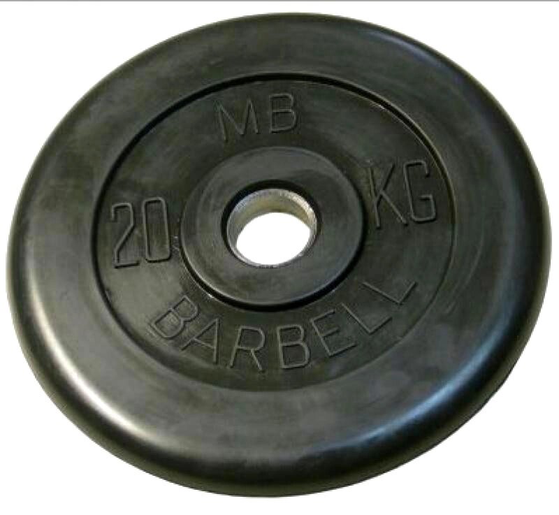 Диск обрезиненный BARBELL MB (металлическая втулка) 20 кг / диаметр 26 мм от компании Интернет-магазин «Sport-Center » - фото 1
