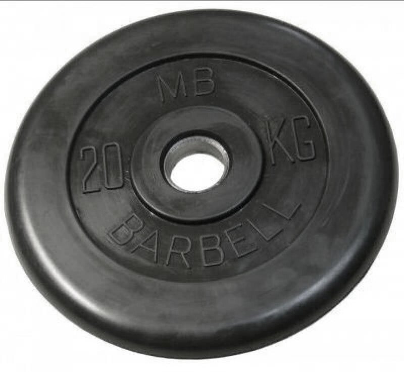 Диск обрезиненный BARBELL MB (металлическая втулка) 20 кг / диаметр 31 мм от компании Интернет-магазин «Sport-Center » - фото 1