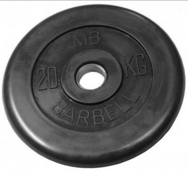 Диск обрезиненный BARBELL MB (металлическая втулка) 20 кг / диаметр 51 мм от компании Интернет-магазин «Sport-Center » - фото 1