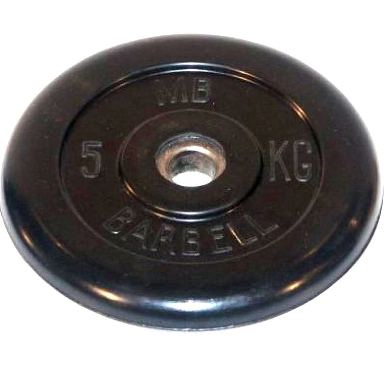 Диск обрезиненный BARBELL MB (металлическая втулка) 5 кг / диаметр 26 мм от компании Интернет-магазин «Sport-Center » - фото 1