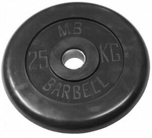 Диск обрезиненный BARBELL MB (металлическая втулка) d26мм (25 кг)