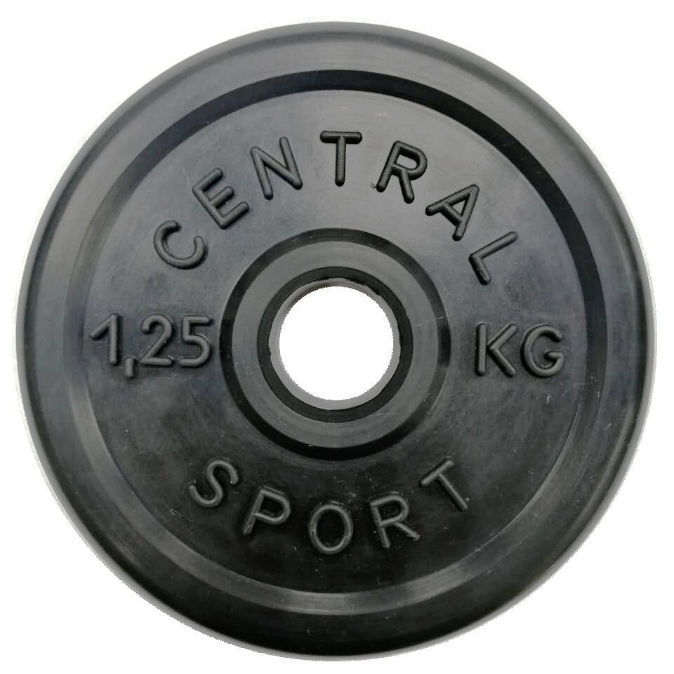 Диск обрезиненный Central Sport d26мм (1.25кг) от компании Интернет-магазин «Sport-Center » - фото 1
