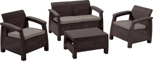 Комплект мебели Корфу сет (Corfu set, коричневый)