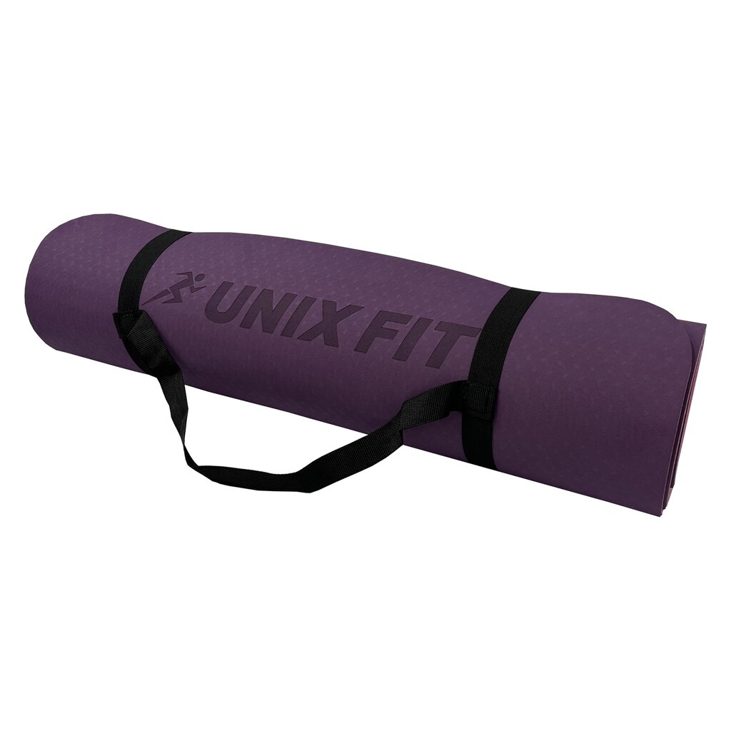 Коврик для йоги и фитнеса UNIX Fit (180 х 61 х 0,6 см, двусторонний, двуцветный, фиолетовый) от компании Интернет-магазин «Sport-Center » - фото 1