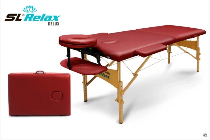 Массажный стол Start Line Delux (Красный) от компании Интернет-магазин «Sport-Center » - фото 1