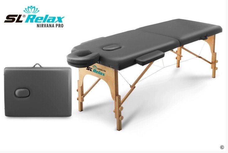 Массажный стол Start Line Relax Nirvana Pro (серая кожа) от компании Интернет-магазин «Sport-Center » - фото 1