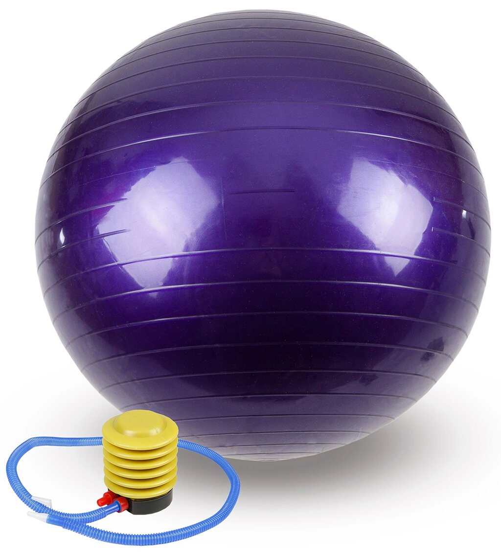 Мяч гимнастический фитбол Atlas Sport с насосом 65 см (фиолет) от компании Интернет-магазин «Sport-Center » - фото 1