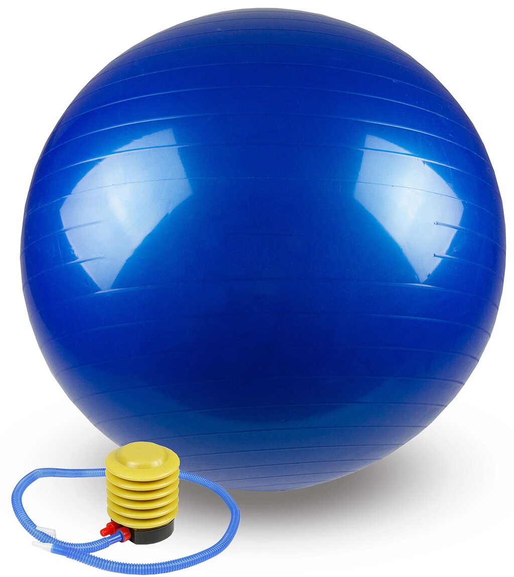 Мяч гимнастический фитбол Atlas Sport с насосом 75 см (синий) от компании Интернет-магазин «Sport-Center » - фото 1
