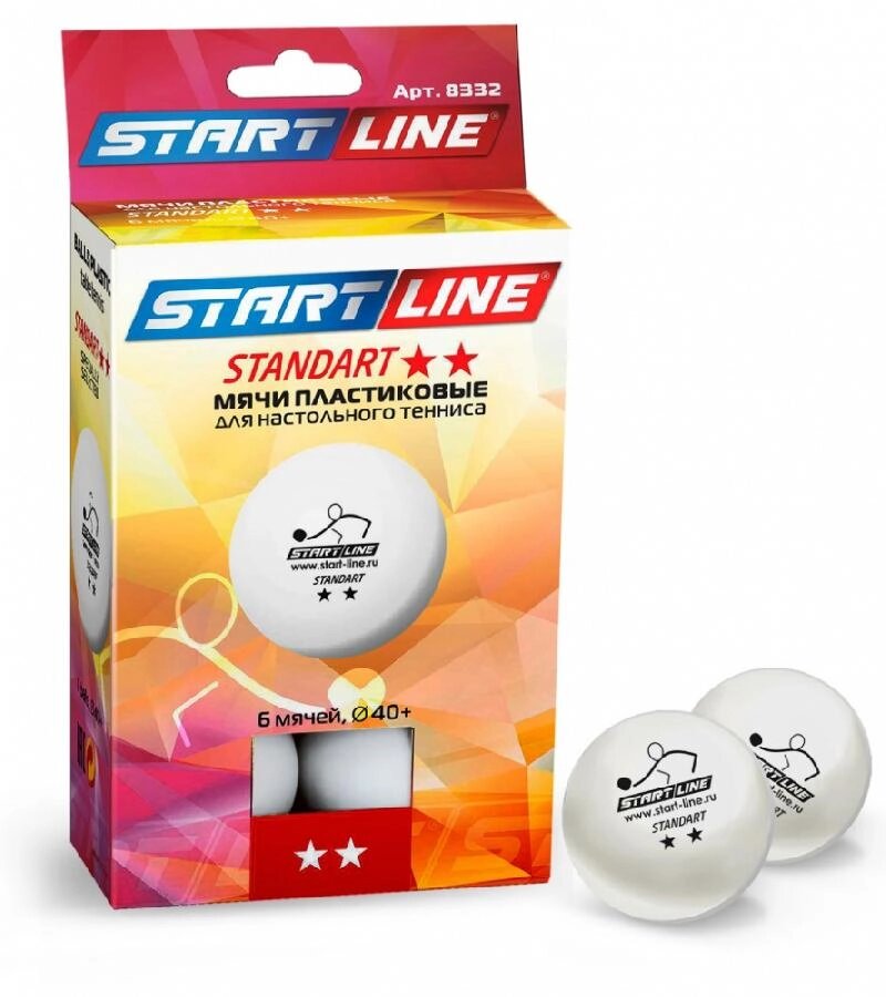 Мячи Start line Standart 2* New (6 шт, бел.) от компании Интернет-магазин «Sport-Center » - фото 1