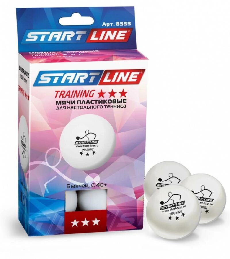 Мячи Start line Training 3* New (6 шт, бел.) от компании Интернет-магазин «Sport-Center » - фото 1