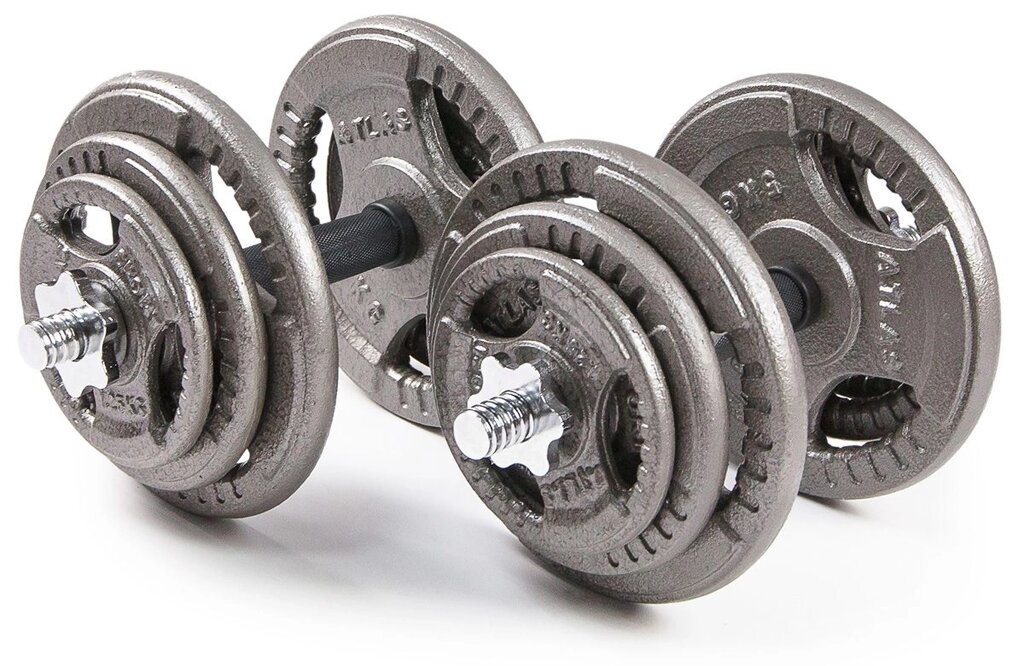 Набор гантелей металлических Хаммертон Atlas Sport 2x19 кг от компании Интернет-магазин «Sport-Center » - фото 1