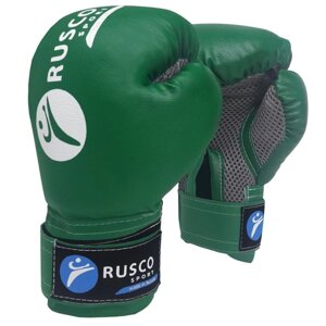 Перчатки бокс. RUSCO SPORT кож. зам. 4 Oz зеленые