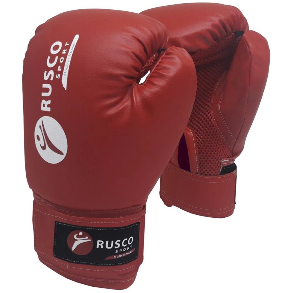 Перчатки бокс. RUSCO SPORT кож. зам. 8 Oz красные от компании Интернет-магазин «Sport-Center » - фото 1