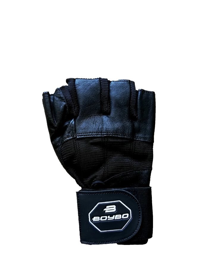 Перчатки д/фитнеса BoyBo "X-ENERGY" кожа M черные от компании Интернет-магазин «Sport-Center » - фото 1
