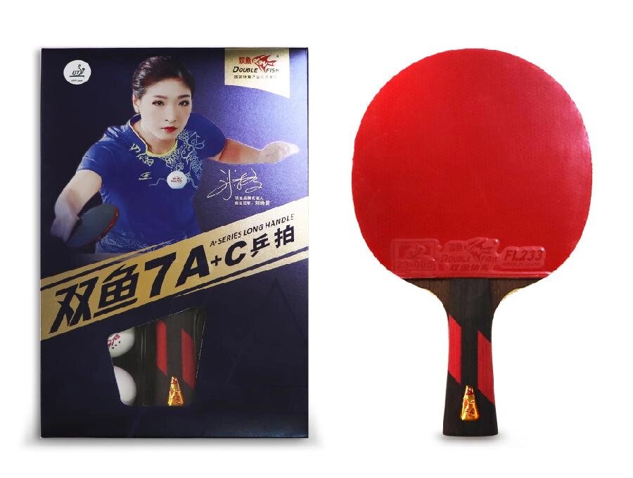 Ракетка с чехлом для настольного тенниса Double Fish (7A+C серия) от компании Интернет-магазин «Sport-Center » - фото 1