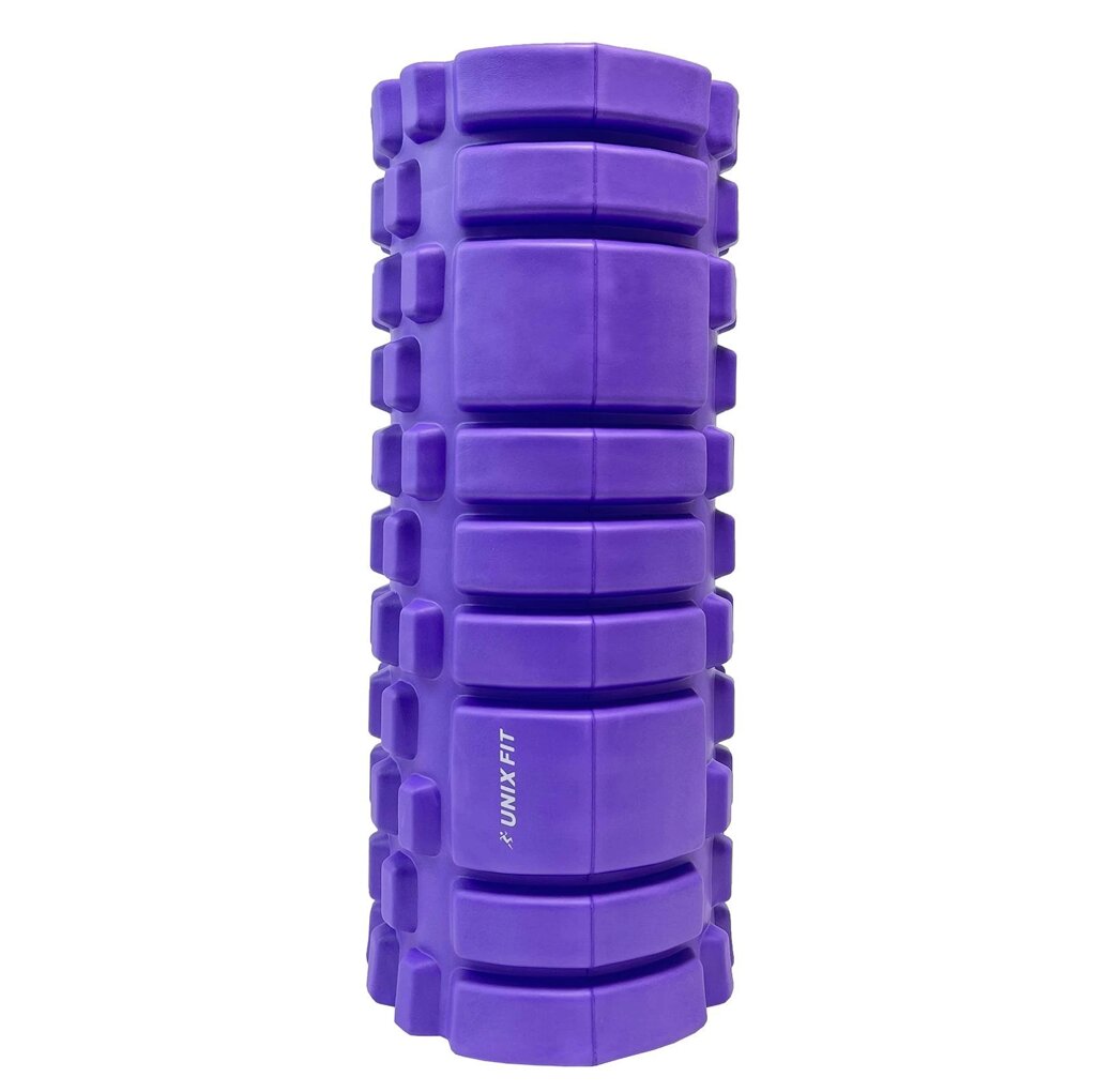 Ролик массажный для йоги и фитнеса UNIX Fit 33 см (фиолетовый) от компании Интернет-магазин «Sport-Center » - фото 1