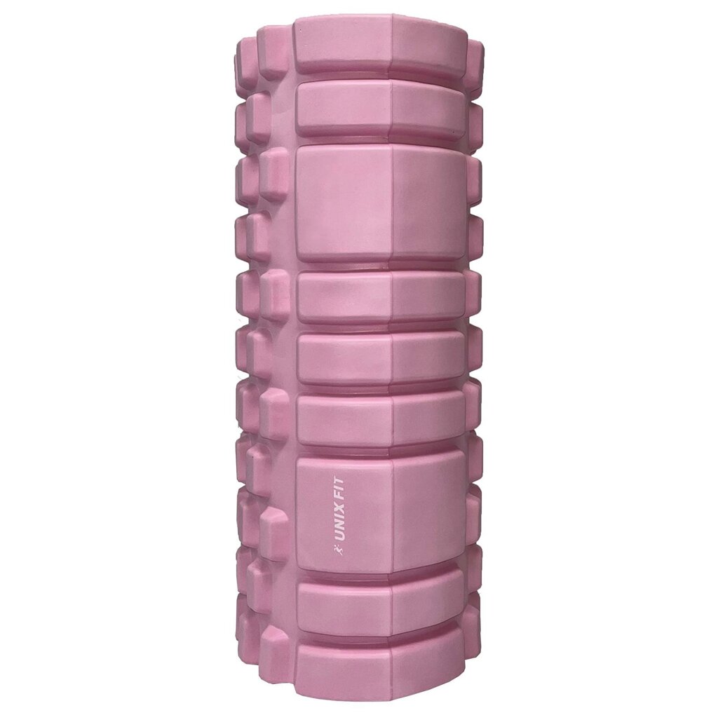 Ролик массажный для йоги и фитнеса UNIX Fit 33 см (розовый) от компании Интернет-магазин «Sport-Center » - фото 1