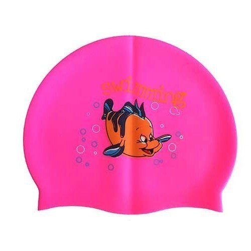 Шапочка для плавания силиконовая с рисунком RH-С10 (розовая) от компании Интернет-магазин «Sport-Center » - фото 1