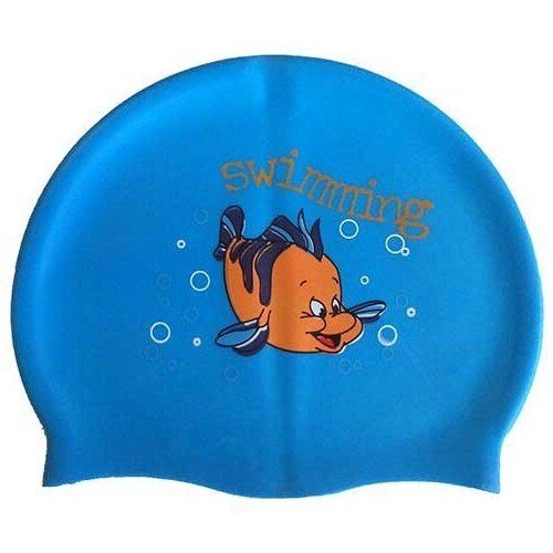 Шапочка для плавания силиконовая с рисунком RH-С30 (голубая) от компании Интернет-магазин «Sport-Center » - фото 1