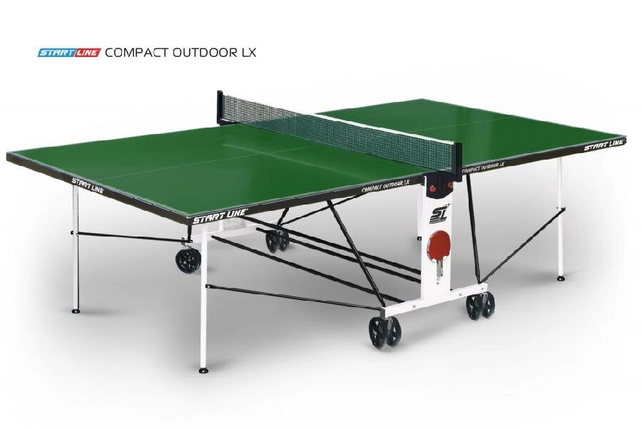 Стол теннисный Start Line Compact-2 LX Всепогодный (Зелёный) от компании Интернет-магазин «Sport-Center » - фото 1