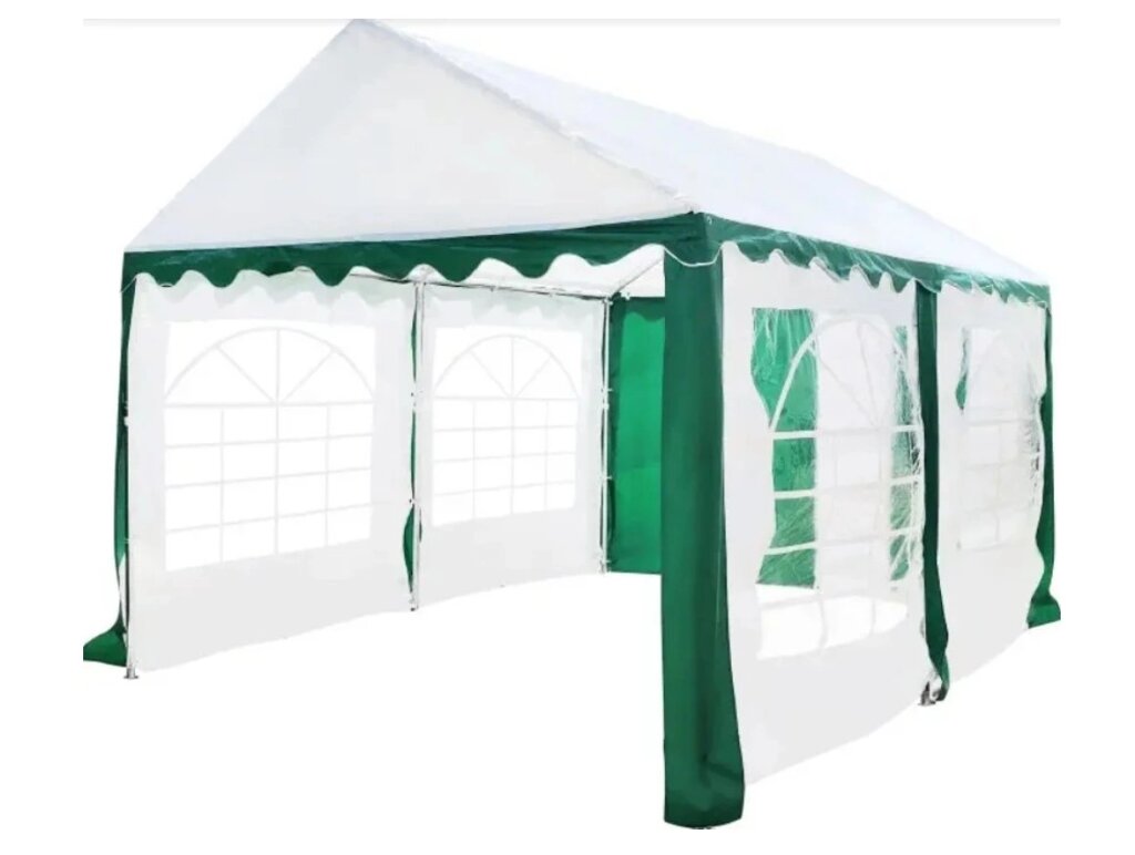 Торговая палатка Sundays Party 3x4 (белый-зеленый) от компании Интернет-магазин «Sport-Center » - фото 1