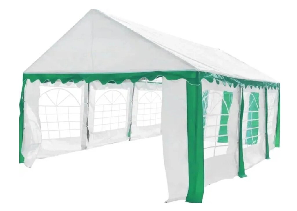 Торговая палатка Sundays Party 3x6 (белый-зеленый) от компании Интернет-магазин «Sport-Center » - фото 1