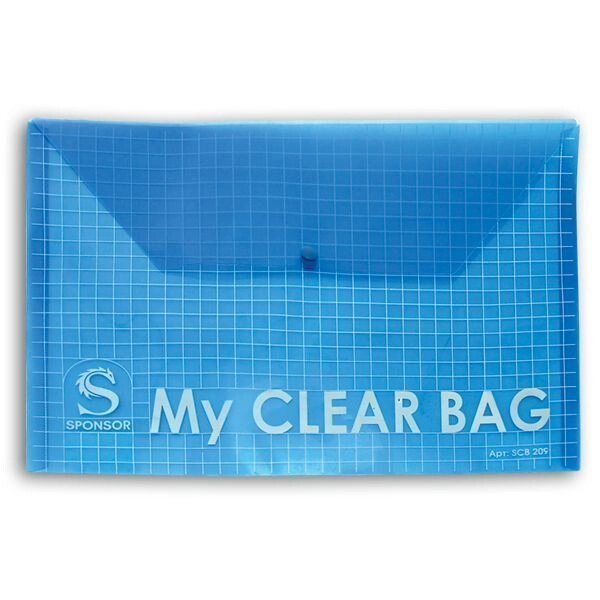 Папка-конверт с кнопкой MY CLEAR BAG, ассорти, прозрачная, ф. A4, 140 мкм от компании ООО «Белканцсервис» - фото 1