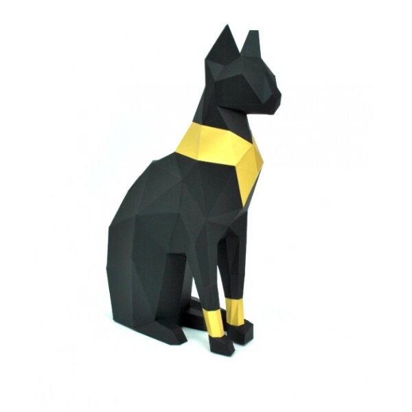 3D конструктор из дизайнерского картона Кошка Бастет черная от компании Iнтэрнэт-крама - фото 1
