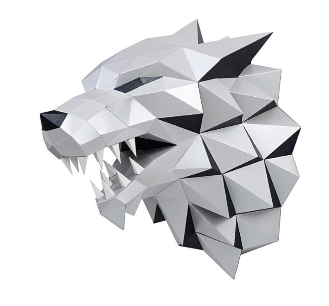 3D конструктор из дизайнерского картона Лютоволк серый от компании Iнтэрнэт-крама - фото 1