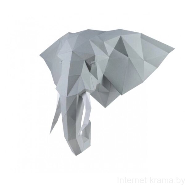 3D конструктор из дизайнерского картона Слон Володя серый от компании Iнтэрнэт-крама - фото 1