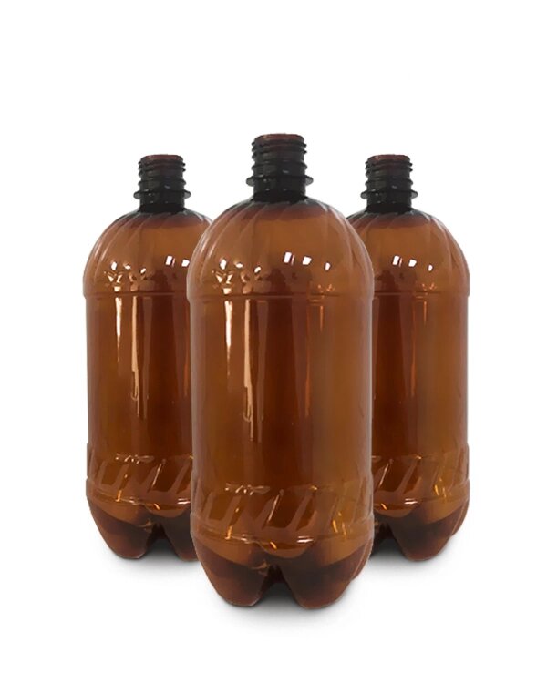 Бутылка пластиковая с пробкой 1 литр 10 шт от компании Iнтэрнэт-крама - фото 1