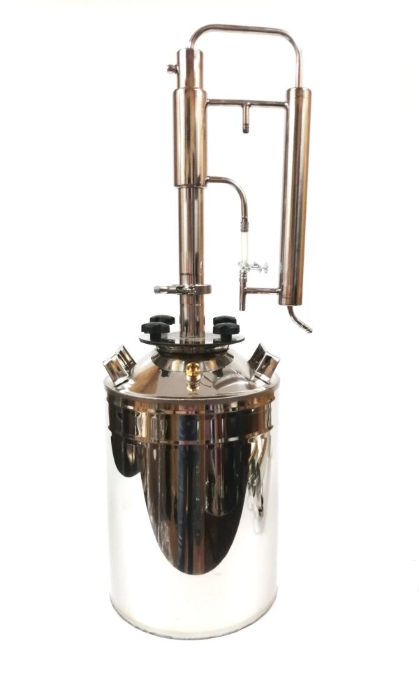 Дистиллятор Умелец фланцевый  с вертикальной царгой дефлегматором рубашечным, на клампе 1,5 на 35 литров от компании Iнтэрнэт-крама - фото 1