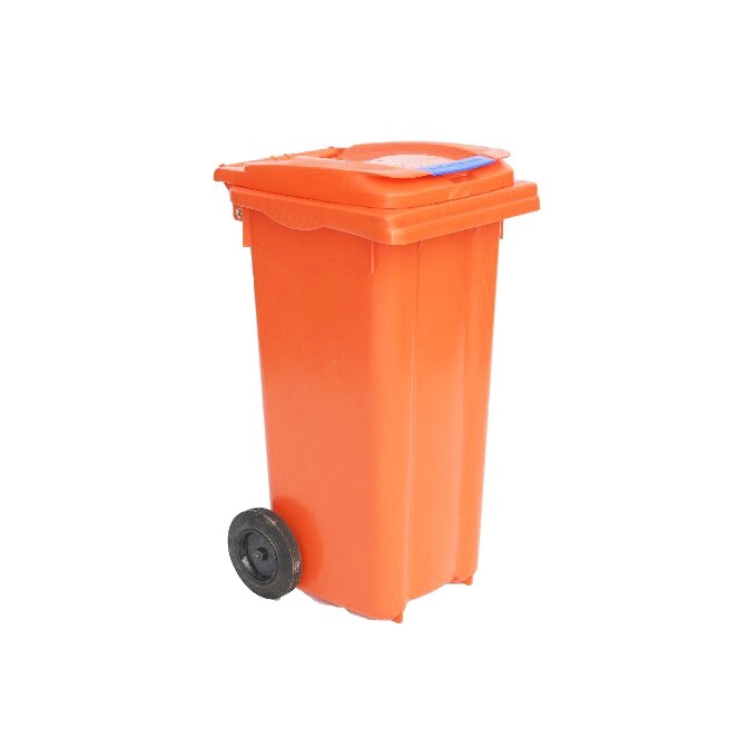 Мусорный контейнер 120 литров, оранжевый от компании Iнтэрнэт-крама - фото 1