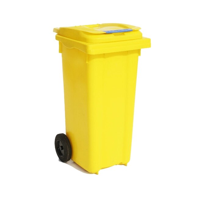 Мусорный контейнер 120 литров, желтый от компании Iнтэрнэт-крама - фото 1
