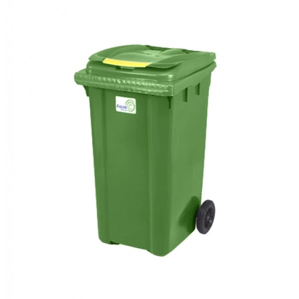 Мусорный контейнер 240 литров, зеленый от компании Iнтэрнэт-крама - фото 1