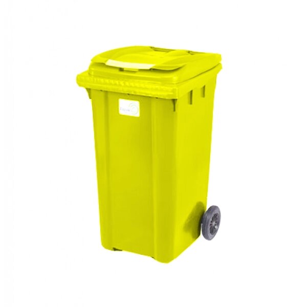 Мусорный контейнер 240 литров, желтый от компании Iнтэрнэт-крама - фото 1