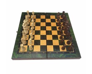 Набор 3в1 Шахматы-нарды-шашки Малахит малые