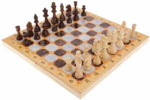 Набор 3в1 Шахматы-нарды-шашки Мраморные