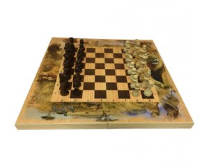 Набор 3в1 Шахматы-нарды-шашки Сафари