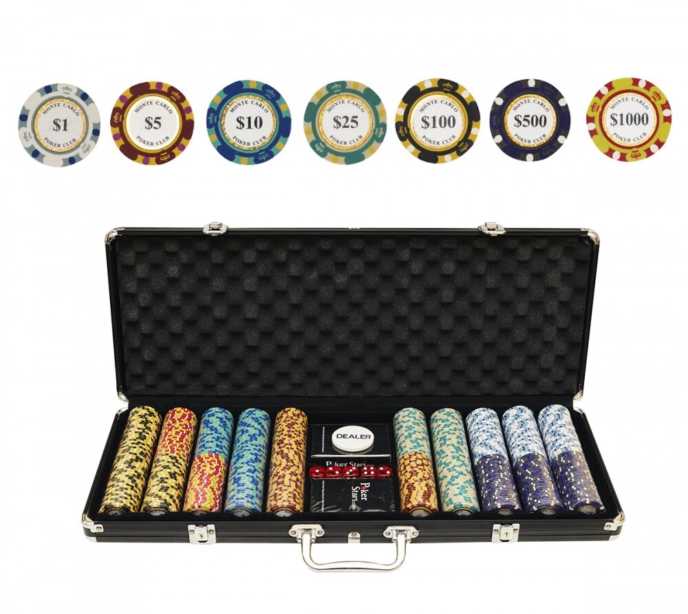 Набор для покера Monte Carlo на 500 фишек от компании Iнтэрнэт-крама - фото 1