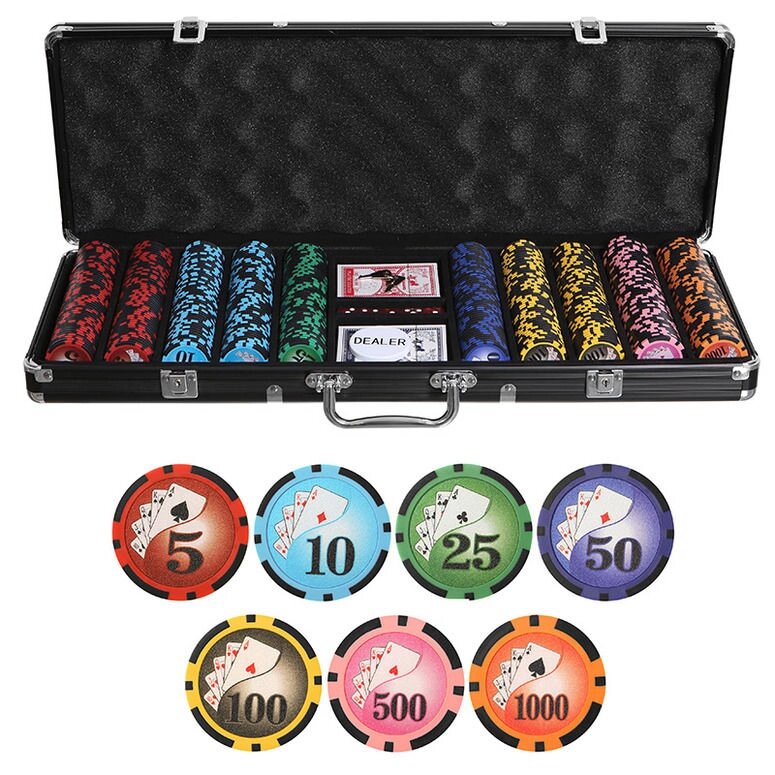 Набор для покера Royal Flush Black на 500 фишек от компании Iнтэрнэт-крама - фото 1