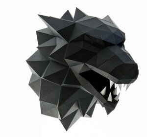 3D конструктор из дизайнерского картона Лютоволк черный