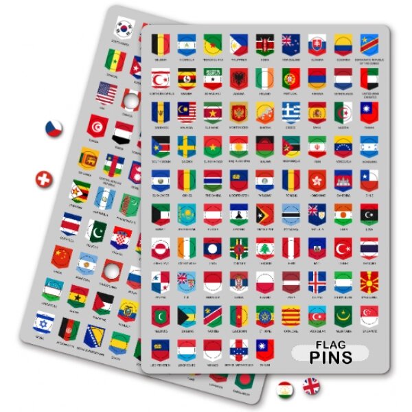 Пины Флаги для конструктора Карта мира от компании Iнтэрнэт-крама - фото 1