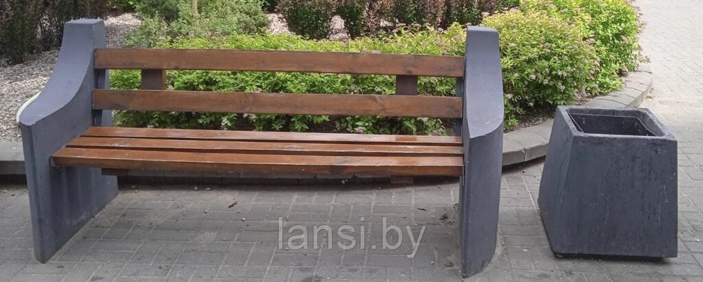 Скамейка бетонная "Комфорт" №24 от компании ООО «Ланси» - фото 1