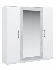 Шкаф для одежды 4-дверный Аврора белый