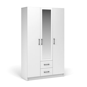 Система Чикаго Шкаф для одежды 3д2ящ (с зеркалом) Белый